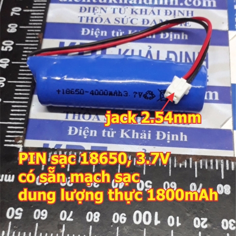 pin 18650, 3,7V, 1800mAh có sắn mạch nạp, SẠC kde2883