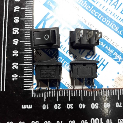 CÔNG TẮC BẬP BÊNH KCD1 3 CHÂN 2 TRẠNG THÁI 15*21MM 6A250V ĐEN KDE2893