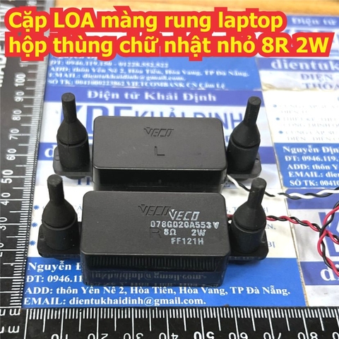 1 cái LOA màng rung laptop hộp thùng chữ nhật nhỏ 8R 8 Ohm 2W kde3075
