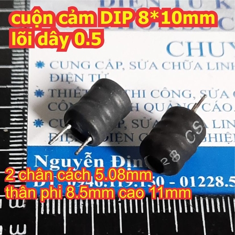 cuộn cảm chân cắm DIP 5.08mm 8*10mm dây 0.5 kde3202