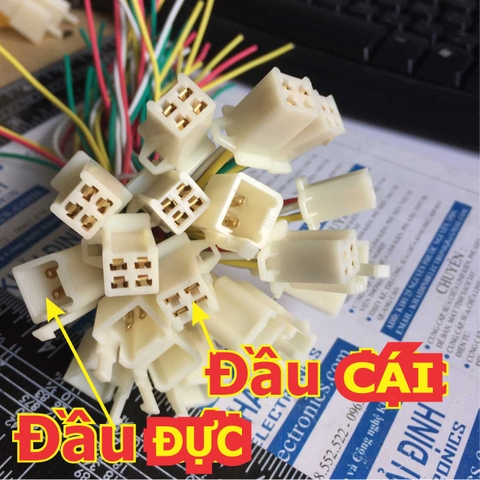 Dây header 2.8mm jack xe máy đầu ĐỰC/CÁI/ĐỰC+CÁI 4P, bấm sẵn dây kde3220