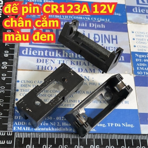 đế pin CR123A 123A 12V, chân cắm đen kde3264