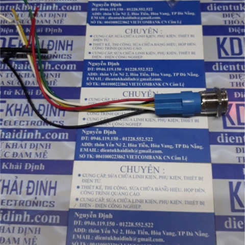 Đầu gắn nút nhấn dây gài công tắc dài 15cm GQ16 lỗ 16mm 5P GQ22 lỗ 22mm 6P kde3301