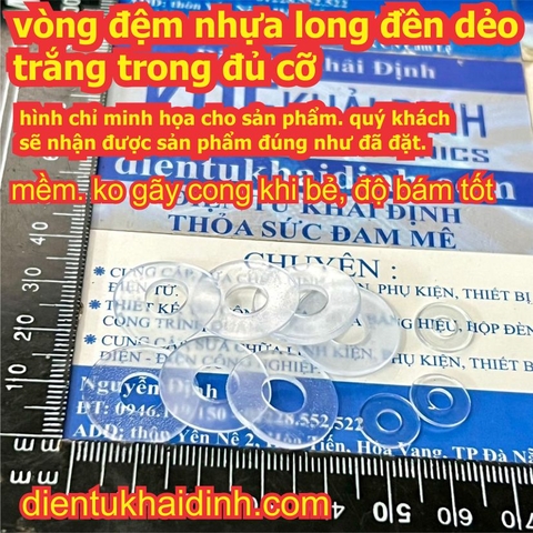 vòng đệm nhựa long đền dẻo trắng trong các loại M4 ~ M12 kde3414