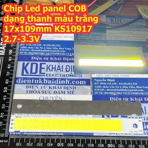 Chip Led panel COB dạng thanh màu trắng 17x109mm KS10917 3.2-3.7V kde3418