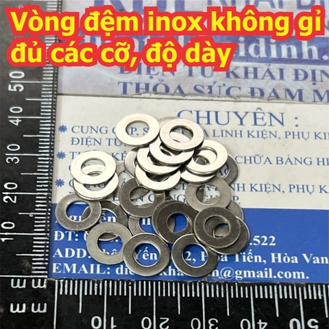VÒNG ĐỆM long đền phẳng INOX inoc không gỉ M2 M3 M4 M5 M6 M8 M10 M12 M14 M16 LỖ PHI 2mm ~ 16mm kde3503