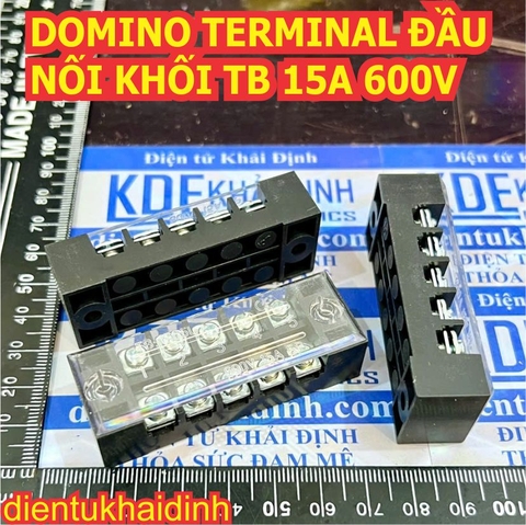 DOMINO TERMINAL ĐẦU NỐI cầu nối KHỐI vặn vít TB 15A 600V 3P/4P/5P/6P/8P/10P/12P kde3521