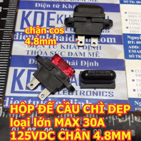 HỘP CHAAN ĐẾ CẦU CHÌ DẸP LOWSN cầu chì xe máy MAX 30A 125VDC CHÂN 4.8MM kde3550