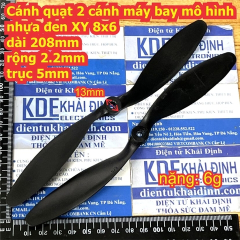 quạt 2 cánh EP máy bay mô hình  SU27 nhựa đen XY XXD10x7 8x6 dài 25cm 21cm rộng 3cm 2.2cm trục 6mm / 5mm kde3593