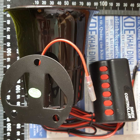 còi hú còi báo động lớn, DC12v20W, 110DB, 6 tones, 6 tiếng + hộp 6 nút nhấn kde3770