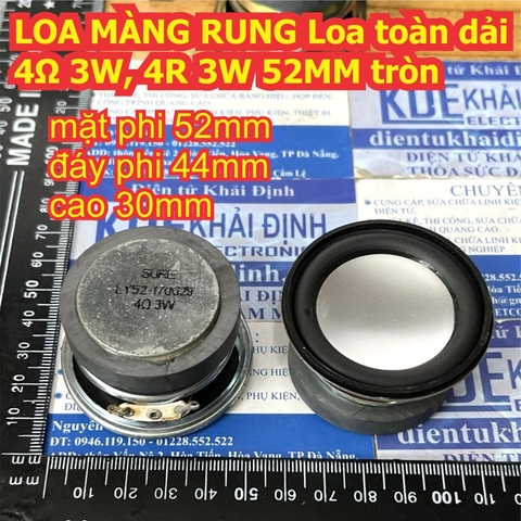 LOA MÀNG RUNG Loa toàn dải máy nghe nhạc đài FM 4Ω 4Ohm 4R 3W phi 52mm 40mm kde3980