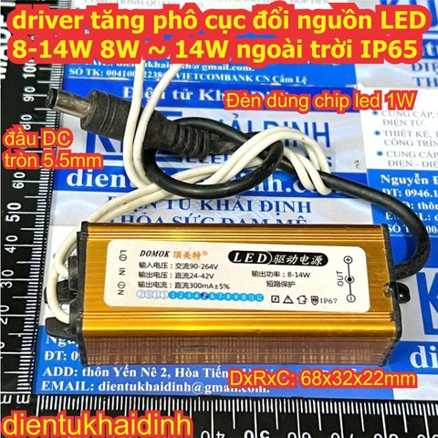 Driver LED, tăng phô LED 8-12x1W, dùng cho các loại đèn LED 8W ~ 12W, ngoài trời IP65 kde4046