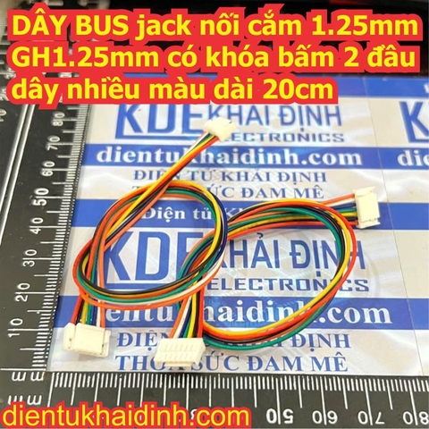 DÂY BUS jack nối cắm 1.25mm GH1.25mm có khóa bấm 2 đầu dây nhiều màu dài 20cm 2P ~ 10P kde4261
