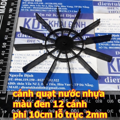Cánh quạt nước nhỏ nhựa màu đen chế tàu mô hình... đường kính 7cm / 10cm lỗ trục 2mm kde4361