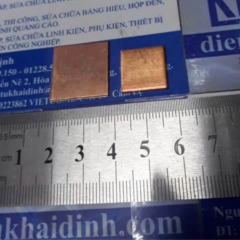 Miếng đồng tản nhiệt cho IC SMD, IC dán kích thước 15x15x1.5mm/20x20x1mm kde4440