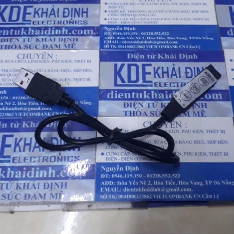 Dây điều khiển LED RGB MINI, 3*4A, cổng USB, 5V, 3 PHÍM, dài 50cm kde4470
