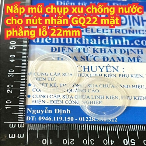 Nắp mũ chụp xu chống nước cho nút nhấn GQ22 mặt phẳng lỗ 22mm kde4490