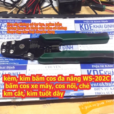 kèm, kìm bấm cos đa năng WS-202C, bấm cos xe máy, cos nối, chẻ…kím cắt, kìm tuốt dây kde4556