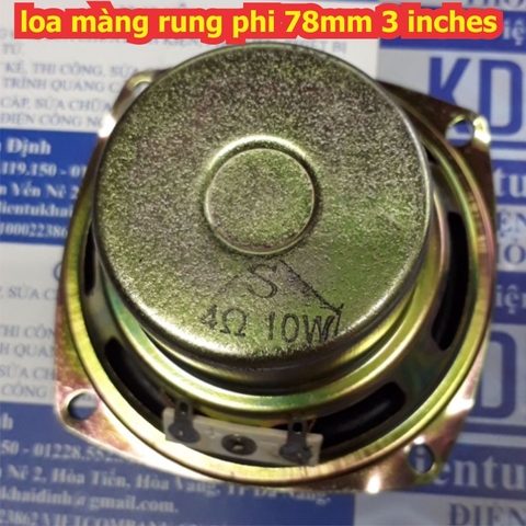 loa màng rung loa rời phi 78mm 3 inch 8 Ohm 4 Ohm 8R 4R 10W kde4642