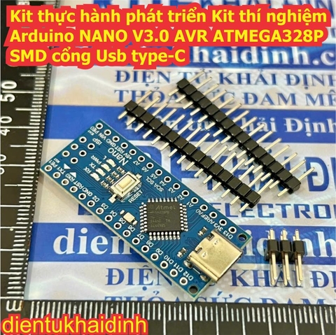 Kit thực hành phát triển, Kit thí nghiệm Arduino NANO V3.0 AVR ATMEGA328P SMD cổng MiniUsb Usb type-C kde4696