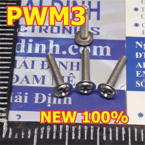 bulong bu lông vít Kake M3 PWM3 inoc inox 4 chấu đầu +, đầu tròn, lồi M3+5mm/10mm/16mm/20mm kde4773