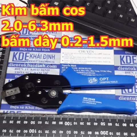 kèm, kìm bấm đầu conector cos2.0-6.3mm SN-2549, dây 0.2-1.5mm2 kde5014