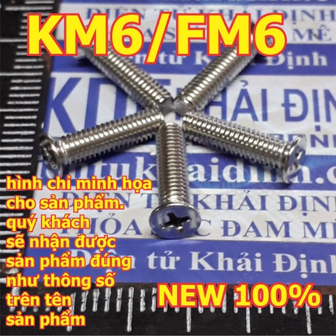 bulong bu lông vít Kake M6 GB819 KM6 FM6 inoc inox 4 chấu đầu +, đầu tròn, phẳng dài 10mm~80mm kde5051