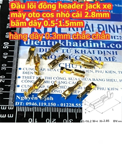 Đầu lõi đồng header jack xe máy oto cos nhỏ cái / đực 2.8mm bấm dây 0.5-1.5mm kde5152