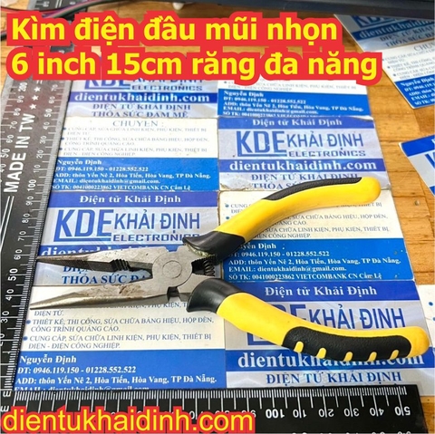 Kìm điện đầu mũi nhọn 6 inch 15cm răng đa năng kde5245