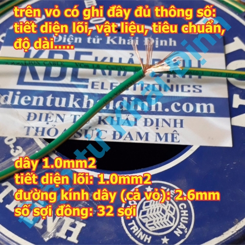điện đơn, dây mềm RV VCm (SỢI ĐỒNG NHỎ) 1.0mm kde5265