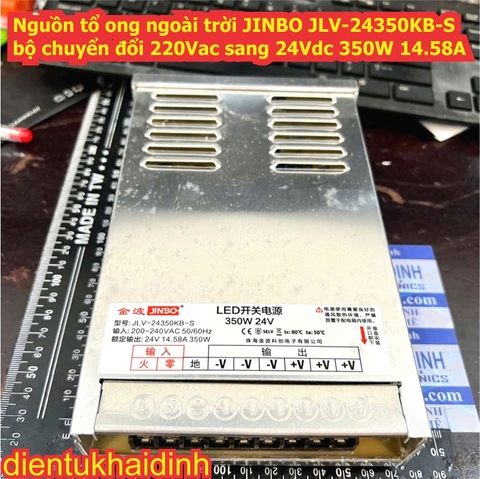 Nguồn tổ ong ngoài trời JINBO JLV-24350KB-S bộ chuyển đổi 220Vac sang 24Vdc 350W 14.58A kde5299