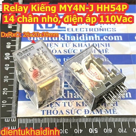 Relay Kiếng Rơ le MY4N-J HH54P loại 14 chân nhỏ, điện áp 12Vdc 24Vdc 110Vac 220Vac kde5416