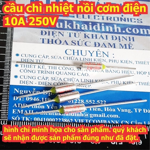 cầu chì công tắc nhiệt nồi cơm điện 10A 250V loại tròn dài RY các loại 115 độ ~216 độ kde2458