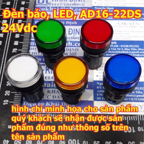 Đèn báo có điện áp, đèn báo nguồn, LED, AD16-22DS, điện áp 24V AC/DC kde5519