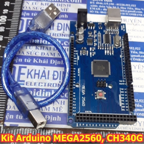 Kit thực hành, phát triển, thí nghiệm Kit Arduino MEGA2560 R3, CH340G + cáp kde5577