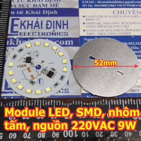 Module LED, chip led SMD dán trên mặt nhôm nguồn 220VAC 9W màu trắng/ vàng ấm kde5698