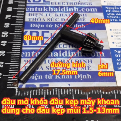 Đầu mở, tay vặn đầu giữ mũi khoan của máy khoan, đầu mở khóa máy khoan loại 1.5-13mm kde5791