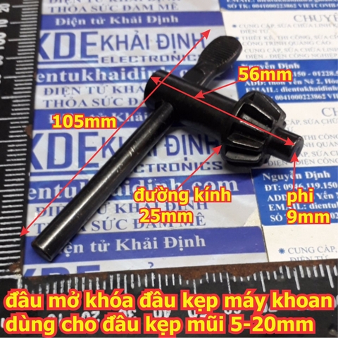 Đầu mở, tay vặn đầu giữ mũi khoan của máy khoan, đầu mở khóa máy khoan loại 5-20mm kde5793