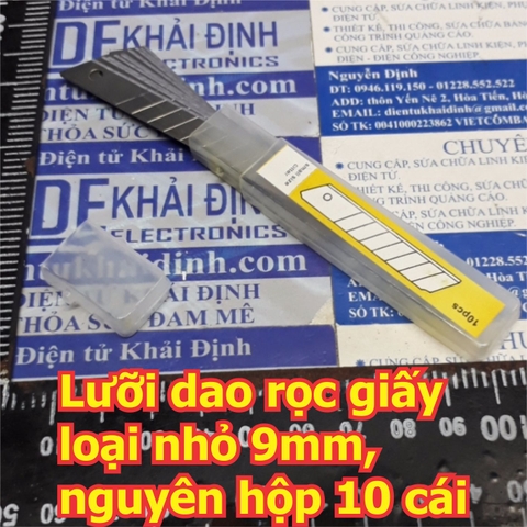 Lưỡi dao rọc giấy loại nhỏ 9mm, nguyên hộp 10 cái kde5798