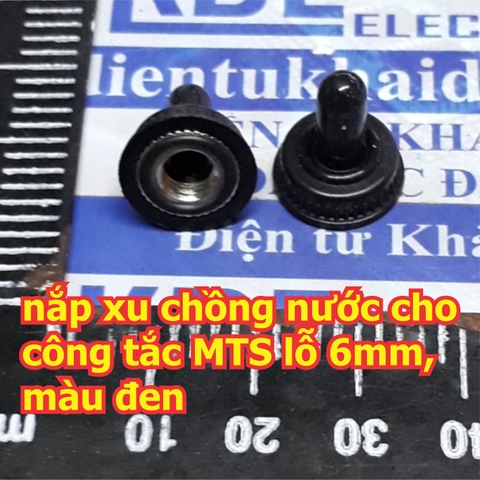 nắp xu đầu chụp nhựa chồng nước cho công tắc MTS lỗ 6mm, màu đen kde5885