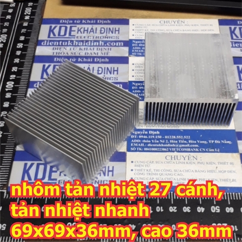 nhôm tản nhiệt xẻ cánh, tản nhiệt nhanh Khổ 69*36mm các kích thước dài 50mm ~ 300mm kde5939