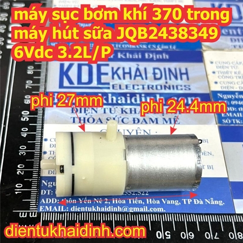 máy sục bơm khí động cơ 370 trong máy hút sữa JQB2438349 6Vdc 3.2L/P kde6052