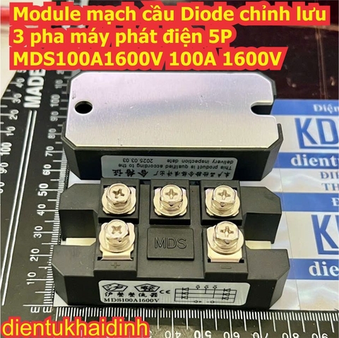 Module mạch cầu Diode đi ốt chỉnh lưu 3 pha máy phát điện 5P vặn ốc MDS100A1600V MDS150A1600V 100A 150A 1600V kde6060