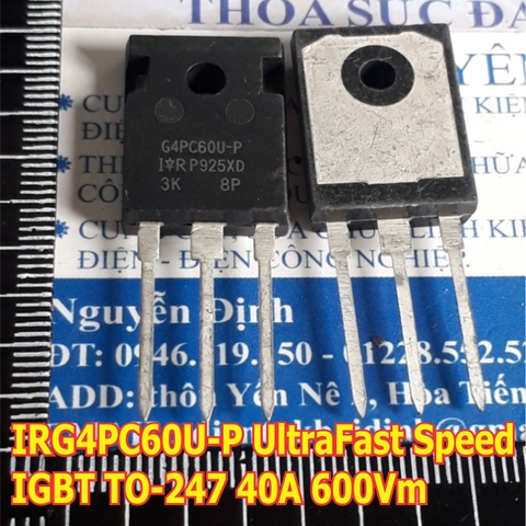 IRG4PC60U-P 4PC60 UltraFast Speed IGBT TO-247 40A 600V kde6300