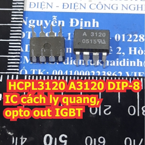 HCPL3120 A3120 DIP-8 IC cách ly quang, opto out IGBT kde6417