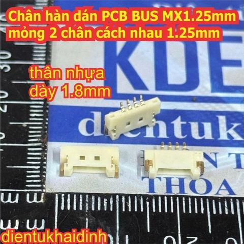 5 cái Chân hàn dán PCB BUS MX1.25mm JST 1.25 mỏng 2 chân cách nhau 1.25mm 2P 3P 4P 5P 6P 8P kde6481