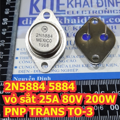 2N5884 5884 vỏ sắt 25A 80V 200W PNP TRANS TO-3 kde6722