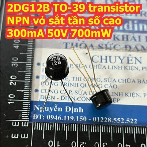 3DG12B TO-39 transistor NPN vỏ sắt tần số cao 300mA 50V 700mW kde7580