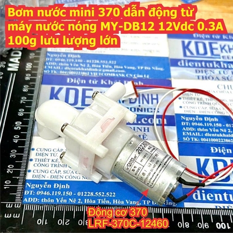 Bơm nước mini 370 LRF-370C dẫn động từ máy nước nóng MY-DB12 12Vdc 0.3A 100g lưu lượng lớn kde7976