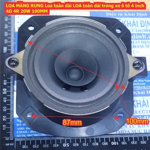 LOA MÀNG RUNG Loa toàn dải LOA toàn dải trong xe ô tô 4 inch 4Ω 4R 20W 100MM kde8548